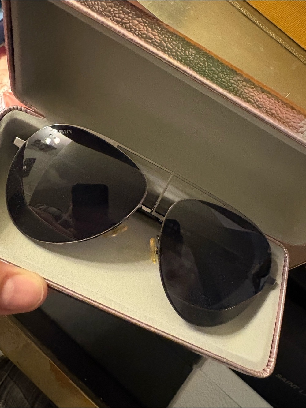 Balmain Black Sunglasses Temple Arm with White Logo